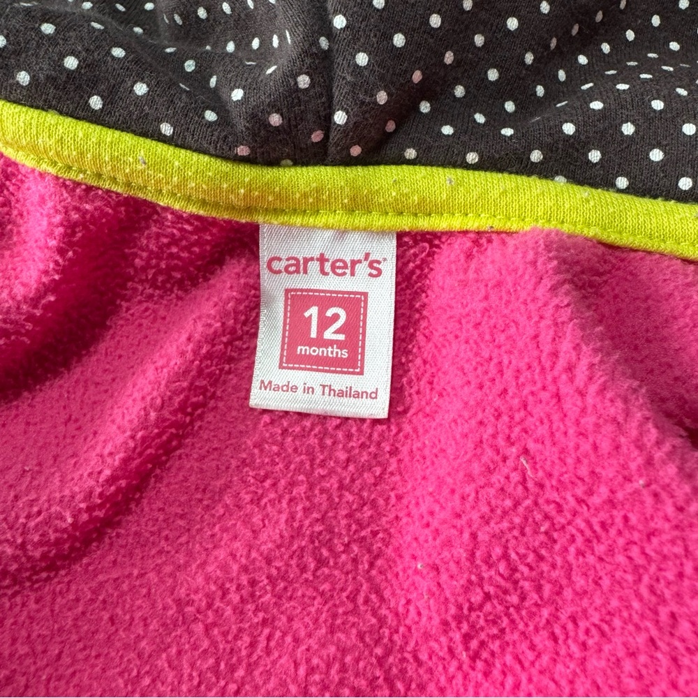 Baby Girl Lightweight Jacket and Fleece Size 12 Months Carter’s Fall Green Pink - Picture 16 of 16